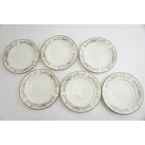 Farberware Wellesley 486 Fine China Saucer Plates Set of 6 Floral Gold Trim 1996
